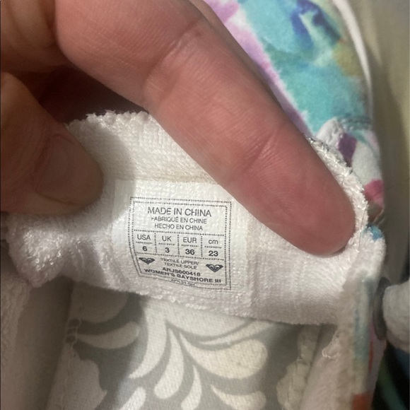 Roxy girls Bayshore slip bonds floral shoes size 6 - Picture 4 of 4